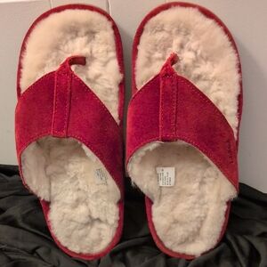 L.L. Bean Red Shearling Women's Slippers